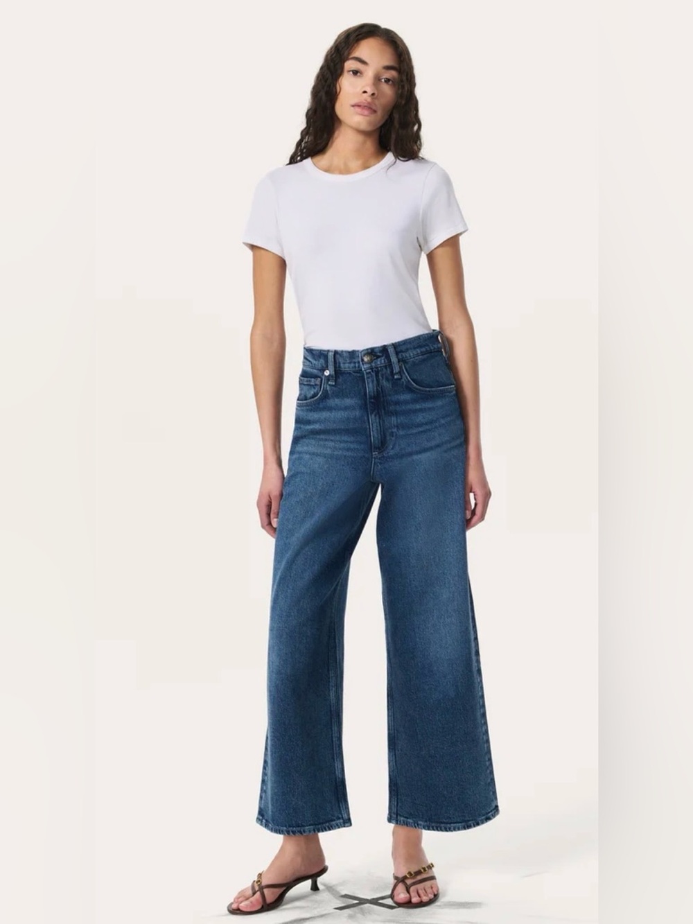 rag & bone Wide Leg Jeans Andi Ankle High Rise Wide Leg Jeans Blue Adeline 27